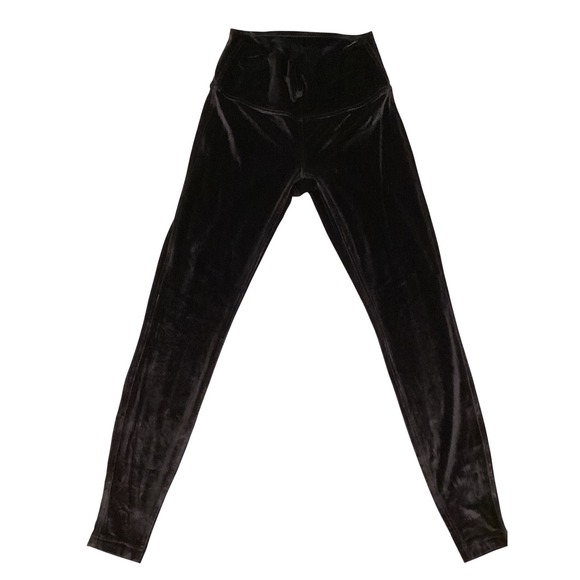 lululemon athletica Pants - Lululemon Wunder Under High-Rise Tight 28 Black Crushed Velvet Leggings‎ Size 8